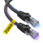 Cat6 Ethernet Cable 25 Ft [2 Pack], 10Gpbs High Speed Internet Cable, RJ45 Cat-6 Ethernet Patch Cable, Network Ethernet Cord Connectors - Black