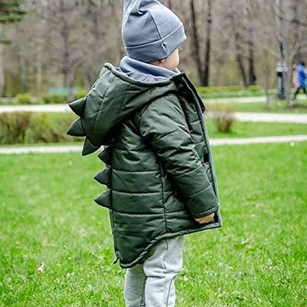 Fashion Toddler Baby Girls Boys 3D Dinosaur Hooded Jacket Autumn Winter Coat Kids Zipper up Outwear Warm Clothes