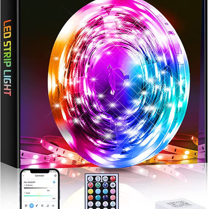 Led Lights for Bedroom 65.6 Ft, Ultra Long 5050 RGB Led Strip Lights, Smart Music Sync Led Lights Color Changing, Bluetooth App & Remote Control for Room Party Christmas Kitchen