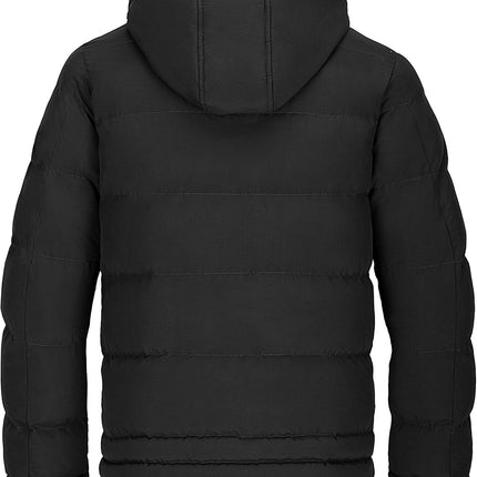 Men'S Thicken Puffer Jacket Insulated Water-Resistant Warm Winter Coat with Hood