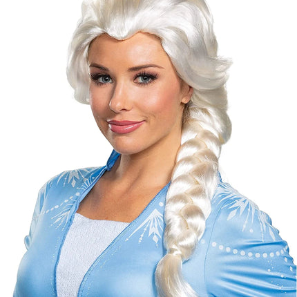 Elsa White Halloween Costume Wig, for Adult