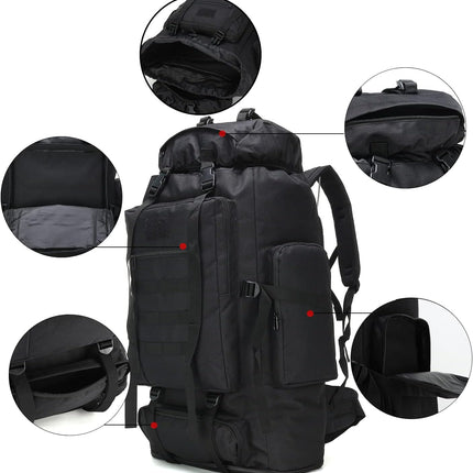 Hiking Backpack for Men 70L/100L Camping Backpack Military Rucksack Molle 3 Days Assault Pack for Climbing