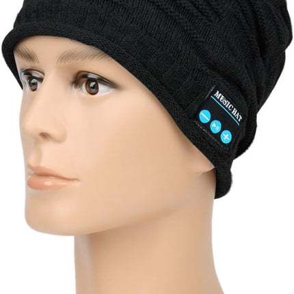 Wireless Bluetooth Beanie,Unisex Outdoor Sport Knit Hat with Stereo Speakers & Microphone