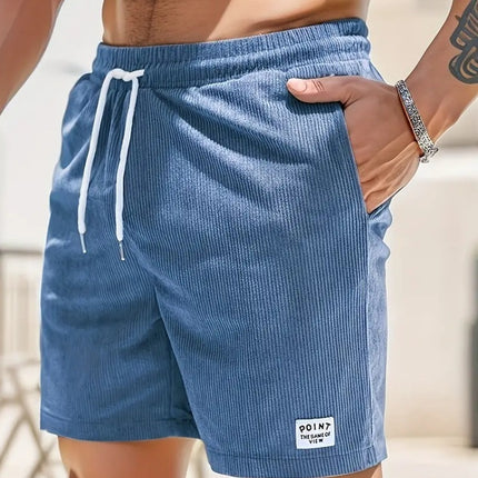 Lace-up Drawstring Shorts Summer Corduroy Sports Short Pants Mens Clothing