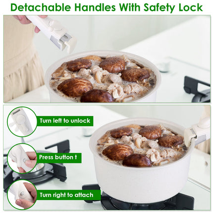 17Pcs Nonstick Cookware Set Frying Pan Sauce Pan Oven Dishwasher Safe Fedex Shipping