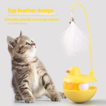 Cat Toys - Interactive Toy For Cat , Kitten Toys, Lightweight Resin Duck Shape Fun Stick For Kitten Play Indoor Outdoor ,Removable And Washable Duck Cat Toy