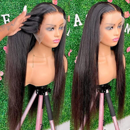 30 Inch Straight Lace Front Wigs Human Hair 13X4 HD Lace Frontal Wigs Human Hair 180% Density Straight Human Hair Wigs for Black Women Pre Plucked with Baby Hair