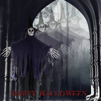 Halloween Hanging Ghost, 32 X 40 Inch  Hanging Halloween Skeleton Ghosts Decorations, Grim Reapers for Best Halloween Outdoor Decorations, Purple