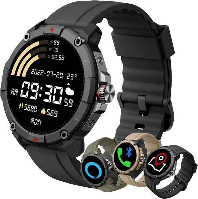 Running Watch, GPS Smart Watch That Record Your Pace, Heart Rate and More Exercise Data,100+ Sport Modes,Customized Plan,Waterproof,Bluetooth Calling,Alexa Built-In,Gps Watch for Men & Women