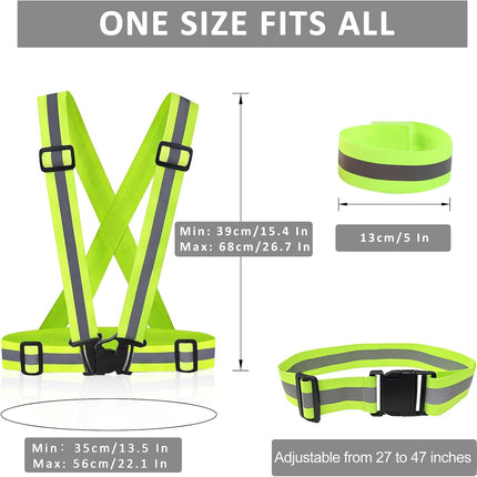 Reflective Vest - Running Vest Reflector, Reflective Running Vest with Safety Straps, High Visibility Reflector