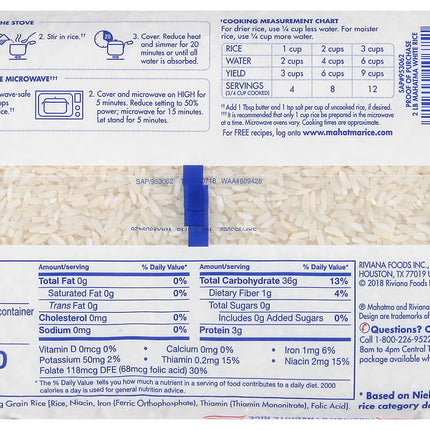 Enriched White Rice, Extra Long Grain Rice, 2 Lb Bag