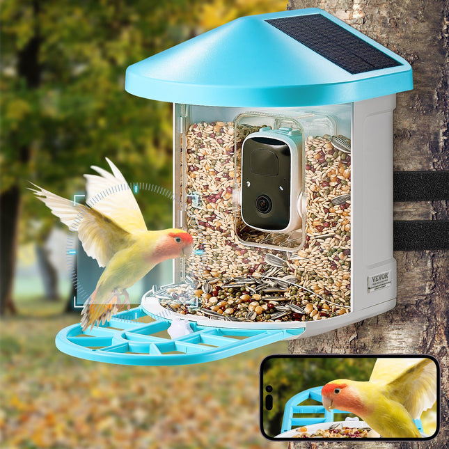Smart Bird Feeder With Camera AI Identify 10000+ Bird Specie Solar-Powered