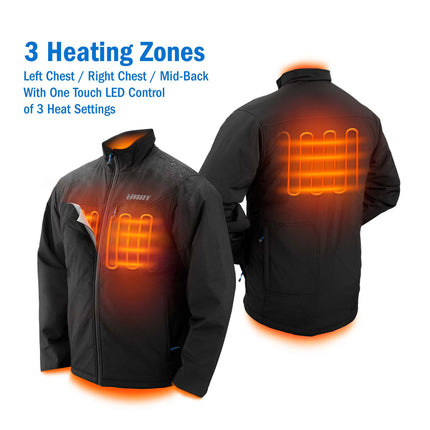 20-Volt Heated Jacket Kit, Black, Male Medium, (1) 1.5Ah Lithium-Ion Battery