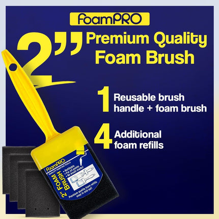 72-4 Foam Brush & 4 Refills, 2 Inch