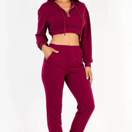 French Terry Half Zip Hoodie and Joggers Set (CAPELLA)