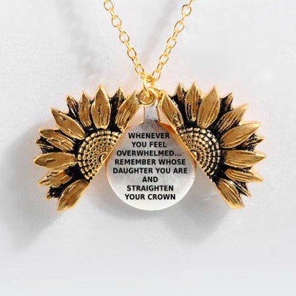 Sunflower Double-layer Lettering Necklace