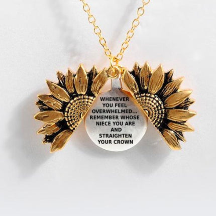 Sunflower Double-layer Lettering Necklace