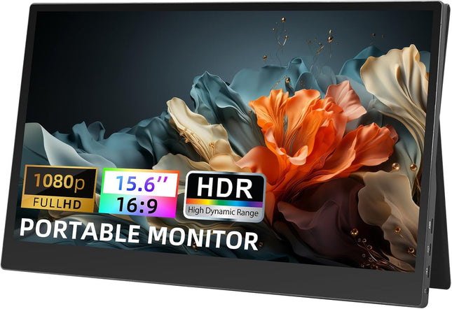 15.6  FHD 1920X1080 1080P IPS Portable Gaming Monitor Second External Display, USB Type C  Mini HDMI, Built In Dual Speaker, W Smart Cover For  PS5 4 3 Laptops, Desktop, Phone