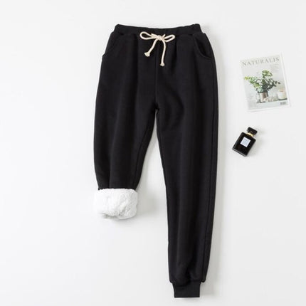 Lamb velvet padded sweatpants