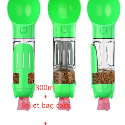 Pet Water Bottle Feeder Bowl Garbage Bag Storage Portable Pet Outdoor Travel 3 In 1 Dog Water Bottle