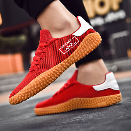 Spring and Summer Flying Woven Casual Shoes Large Men's Shoes Beathable Forrest Gump Sneakers