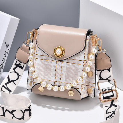 Fashion Women'S Crossbody Bag Girl'S Cute Princess Wallet Classic Shoulder Bag Summer Pearl Chain Phone Bag