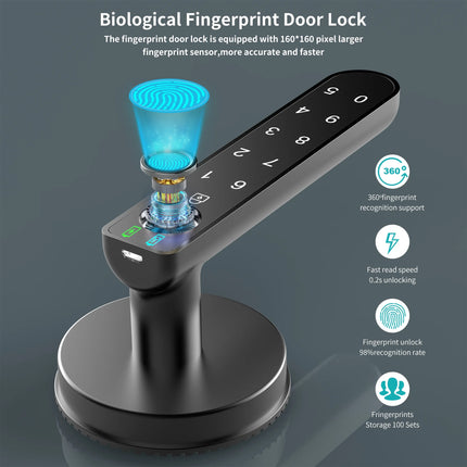 Smart Fingerprint Door Lock Biometric Keyless Entry Door Knob with Keypads by  for Home