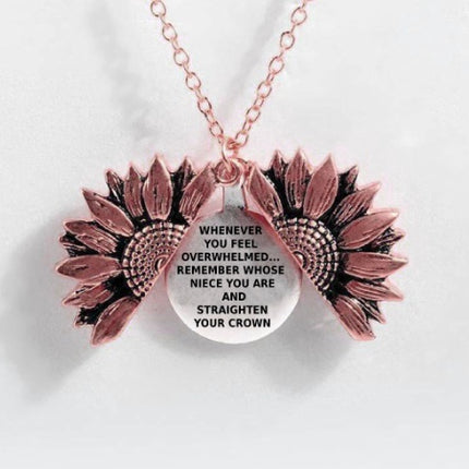 Sunflower Double-layer Lettering Necklace