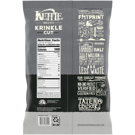 Potato Chips, Krinkle Cut, Salt & Ground Pepper Kettle Chips, Party Size, 13 Oz