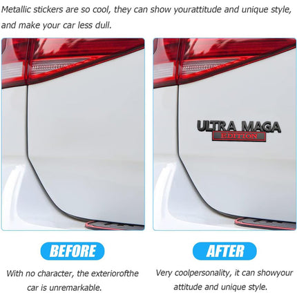 2pcs Ultra MAGA Edition Emblems, Emblem 3D Badge Decal Car Truck SUV,Refrigerator Sticker,Window Display Stickers,Bicycles, Laptops, Fridges