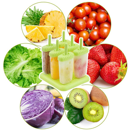 1 Set 6 Cavity Popsicle Molds Reusable Ice Cream DIY Ice Maker Ice Bar Maker Plastic Popsicle Mold For Homemade Iced Snacks