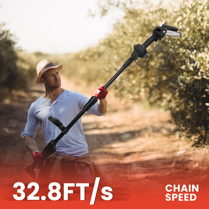 1Set 3-in-1 Cordless Electric Pole Saw Mini Chainsaw Grass Trimmer Kit With Adjustable Length 2Pcs 21V 1500mAh Batteries 4in 6in Chains Saw Blade 5Pcs Plastic Blades Fedex Shipping