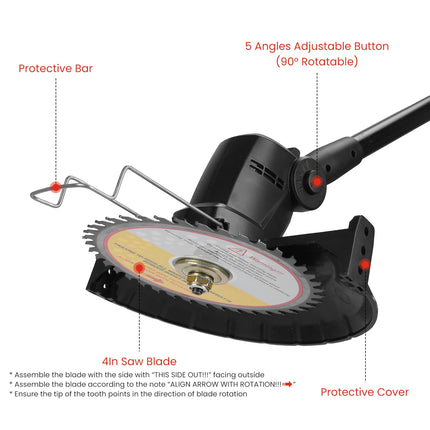 1Set 3-in-1 Cordless Electric Pole Saw Mini Chainsaw Grass Trimmer Kit With Adjustable Length 2Pcs 21V 1500mAh Batteries 4in 6in Chains Saw Blade 5Pcs Plastic Blades Fedex Shipping