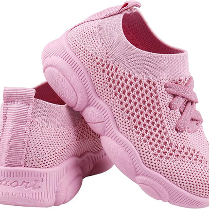 Baby Boy Girl First Walking Shoes Toddler Infant Mesh Sneakers Breathable Lightweight Non-Slip Rubber Sole Summer