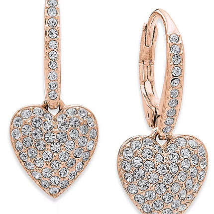 Pavé Heart Drop Earrings, Created for Macy'S