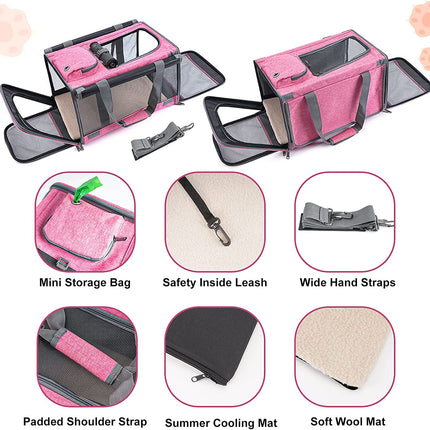 Pet Carrier for Large and Medium Cats, Soft-Sided Pet Carrier for Big Medium Cats and Puppy Dog Carriers Cat Carriers, Pet Privacy Protection Travel Carrier