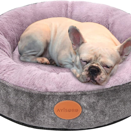 Small Dog Bed Calming Dogs Bed for Small Medium Puppy Dogs Anti-Anxiety Puppy Bed Machine Washable Warming Cozy Soft Pet round Cat Beds