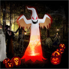 8Ft Halloween Inflatables Ghost Decorations with Blow up Halloween Flame Effect Indoor Outdoor Garden Halloween Decoration