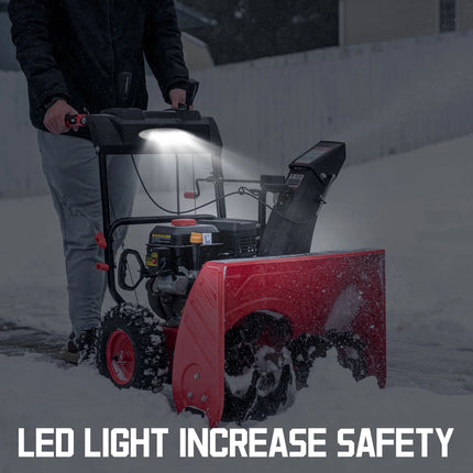 Brand New Gas Snow Blower 24 In. Two-Stage, 120V Electric Start, 212CC Self-Propelled Snow Blower with LED Headlight