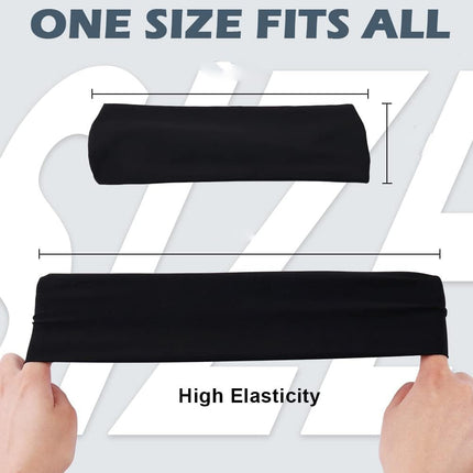 Sports Headbands For Men & Women -5 Pack,  Wicking Sweatbands, Elastic Non Slip Sweat Bands, Athletic Workout Fashion Wide Hair Bands For Running, Cycling, Basketball, Yoga