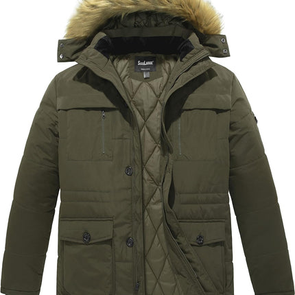 Men'S Big and Tall Winter Warm Heavy Hooded Parka Jacket