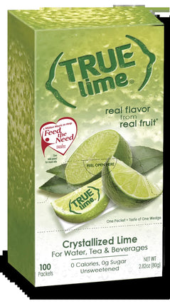 (100 Packets) True Lime Sugar Free, On-The-Go, Caffeine Free Powdered Drink Mix