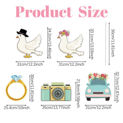 5Pcs Wedding Yard Signs