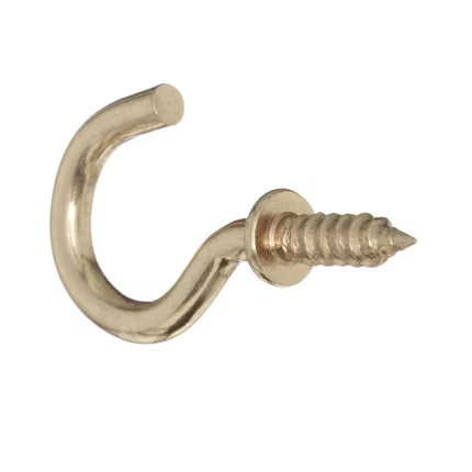 5/8 In. Brass-Plated Steel Cup Hooks (4-Pack)