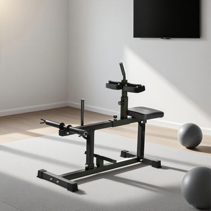 Adjustable Steel Seated Calf Raise Exercise Strength Training Gym Equipment, Black