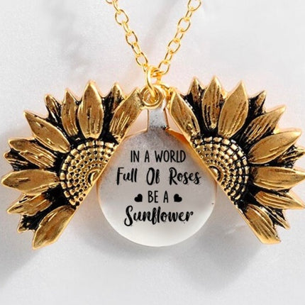 Sunflower Double-layer Lettering Necklace