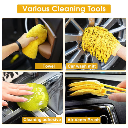 20PCS Car Detailing Kit, Car Detailing Brush Set, Auto Detailing Drill Brush Set, Car Detailing Brushes, Car Wash Kit, Car Accessories, Car Cleaning Tools Kit for Interior, Exterior, Wheels