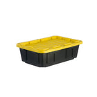 Commander Medium 15-Gallons (60-Quart) Black and Yellow Tote with Standard Snap Lid