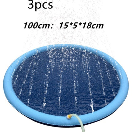 Non-Slip Splash Pad For Kids And Pet Dog Pool Summer Outdoor Water Toys Fun Backyard Fountain Play Mat