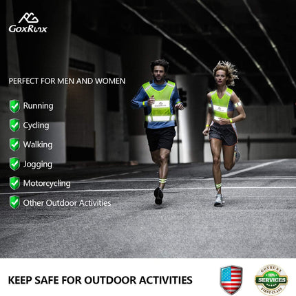 2 Pack Reflective Vest Running Gear Ultralight Runner Safety Vest+Armbands & Bag